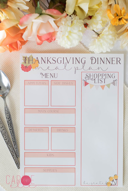 thanksgiving meal planning printables