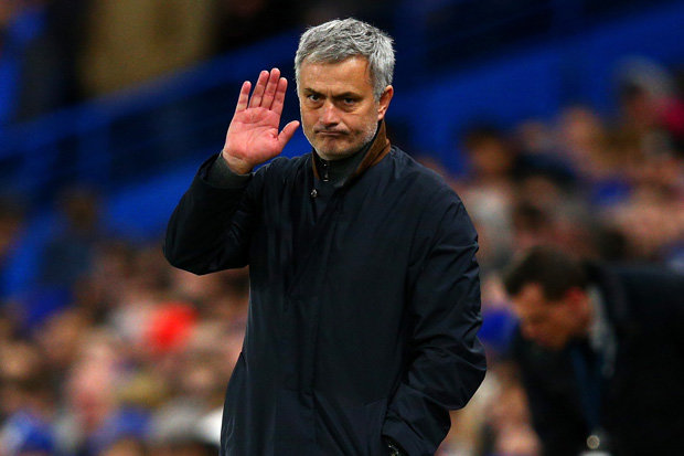 UNDER PRESSURE: Jose Mourinho on the touchline