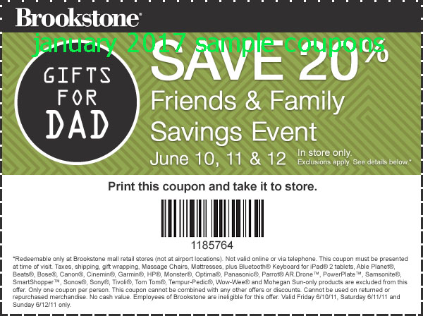 Brookstone online coupon codes Online stores send out discount codes to SELECT groups of customers, leaving the rest of us to pay full price! To that we say, NO! We find and list ALL of the coupon codes and promotional codes .