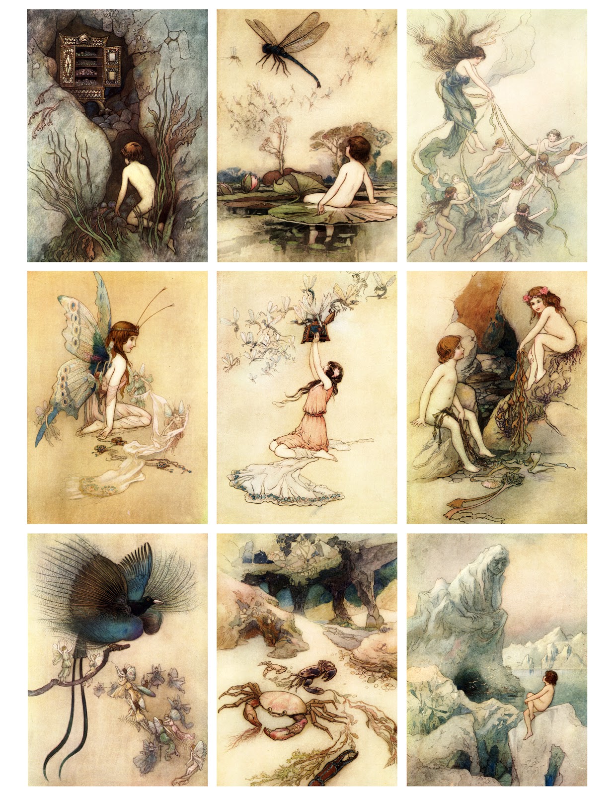 Jodie Lee Designs Free Printable! Antique Fairy Cards.