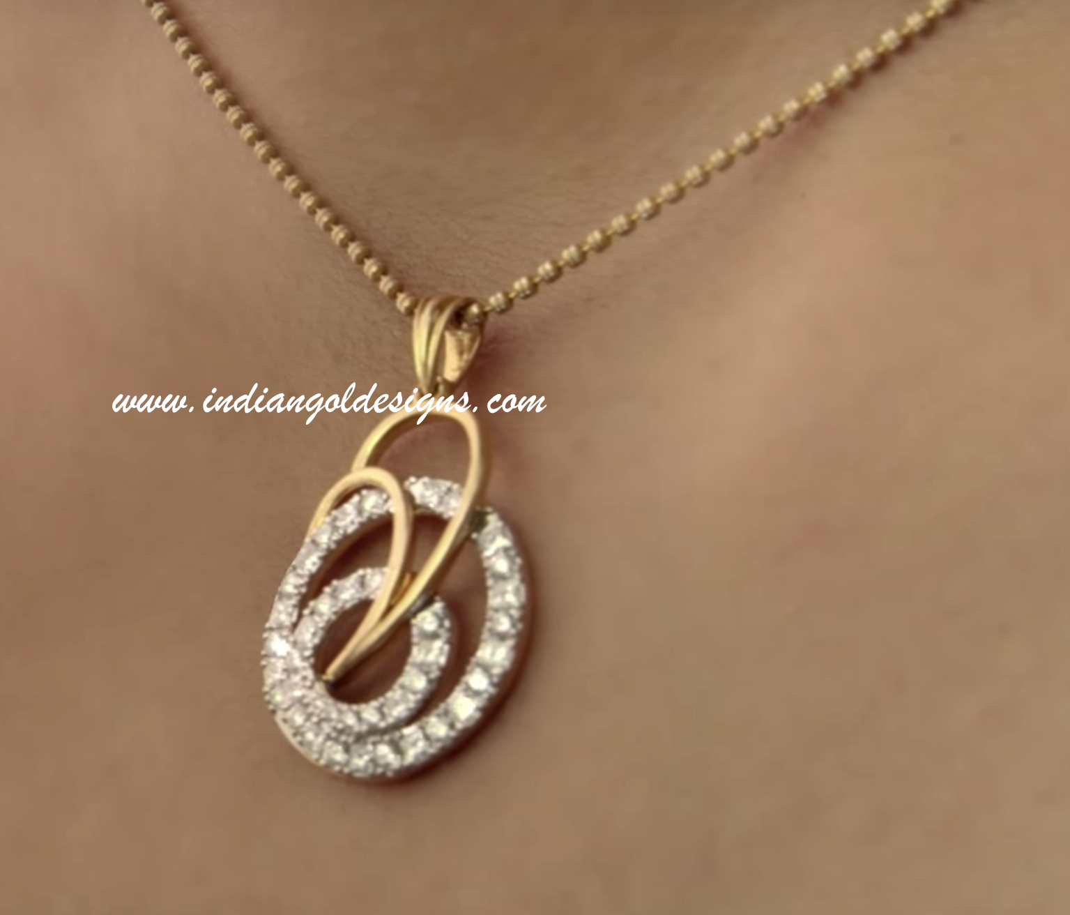 Gold and Diamond jewellery designs simple diamond pendant