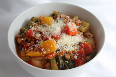 Hearty minestrone soup with lentils