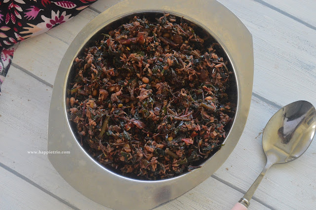 Red Amaranthus Stir Fry Recipe | Sivappu thandu Keerai Poriyal | Keerai Thoran