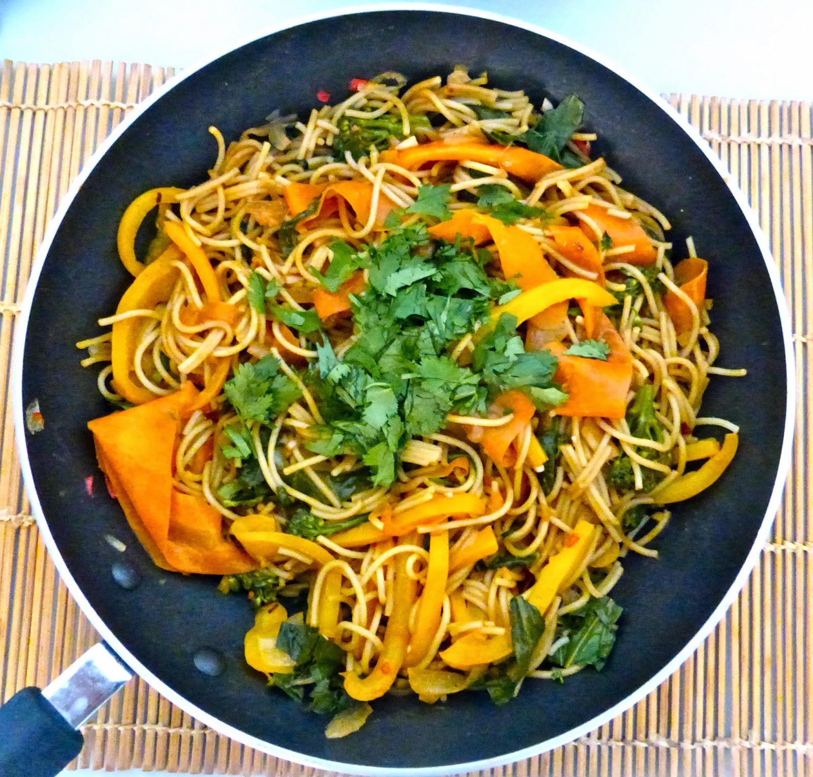 Jordan's Diary Veggie Noodle Stir Fry with Peanut Sauce