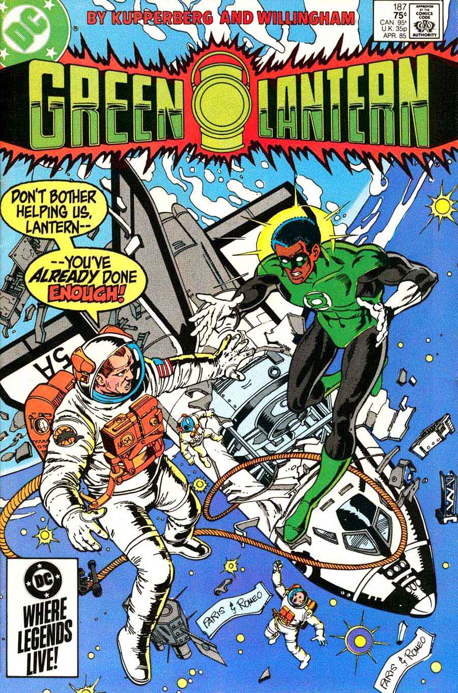 Green Lantern v2 #187 dc comic book cover art