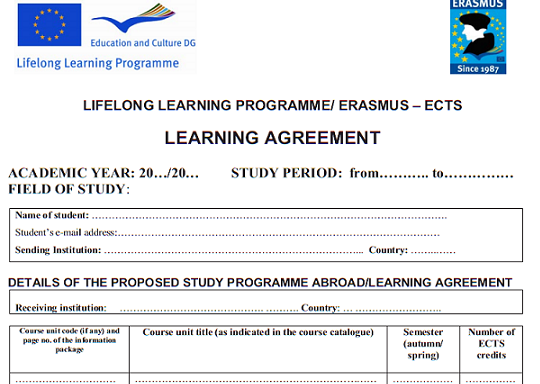 Erasmus Bilateral Agreement Template