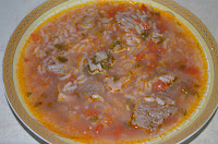 Тарелка грузинского супа харчо