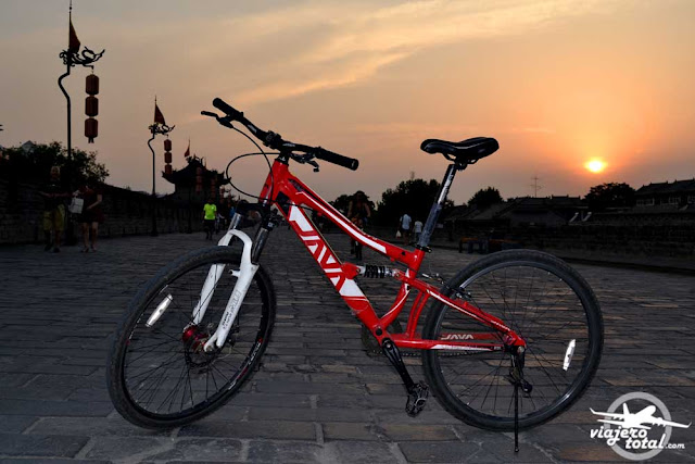 Bicicleta de alquiler en la muralla de Xian