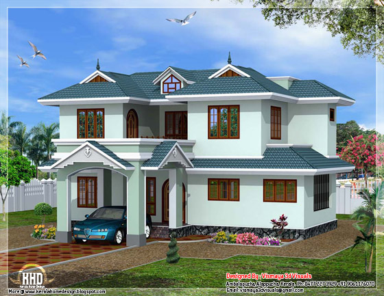 Kerala style villa elevation