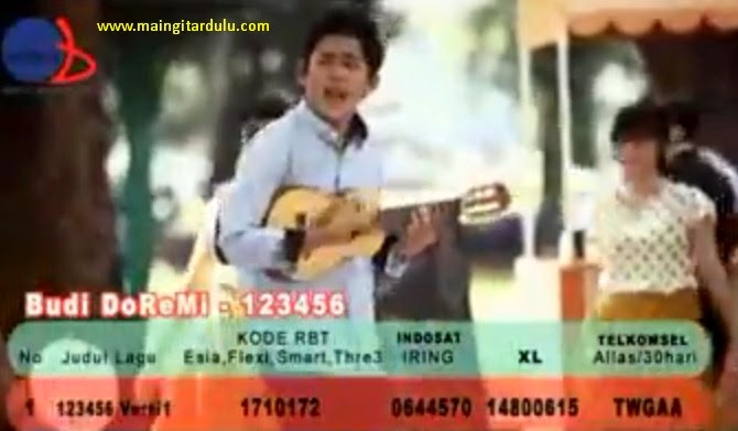 Lirik dan Kord Kunci Gitar 123456 - Budi Doremi 