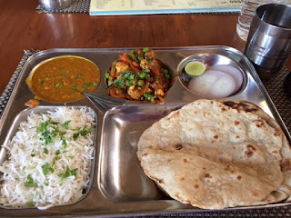 Dosa, stuffed with spiced potato