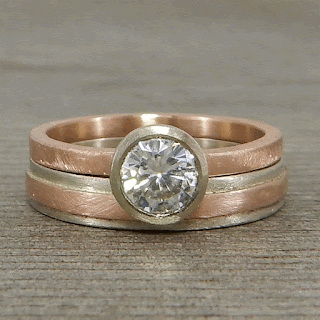 moissanite rose white gold rings