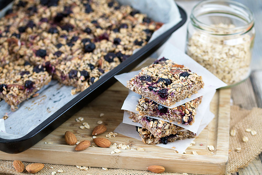 Blueberry Oat Breakfast Bars Happy Magazine