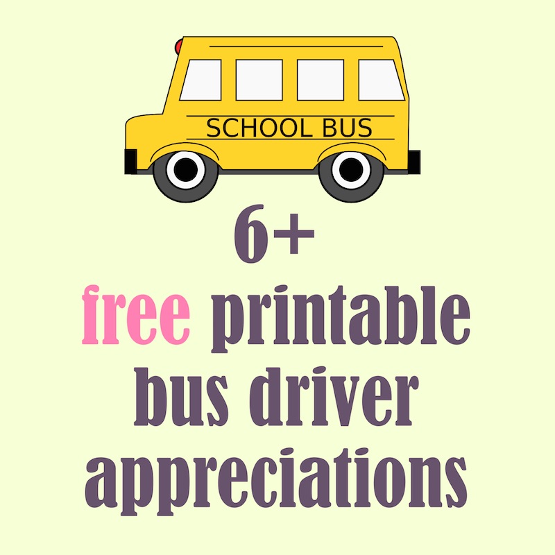 Free printable school bus driver appreciations - round-up | MeinLilaPark