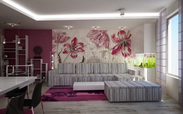 Ideas de salas decoradas con murales - Colores en Casa