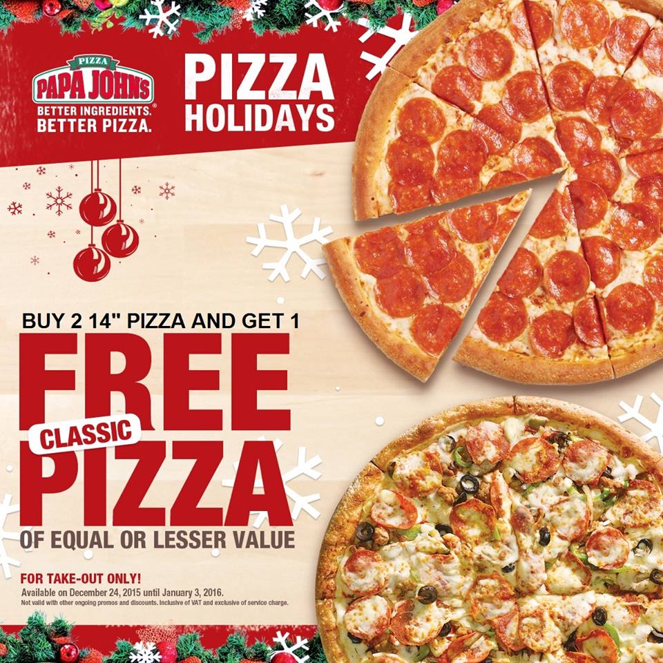 Manila Shopper: Papa John's Holiday Pizza Promo: December 2015