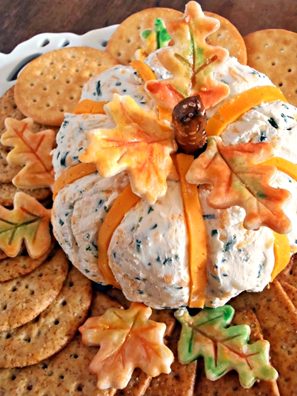 Cheddar & Chive Pumpkin Cheese Ball