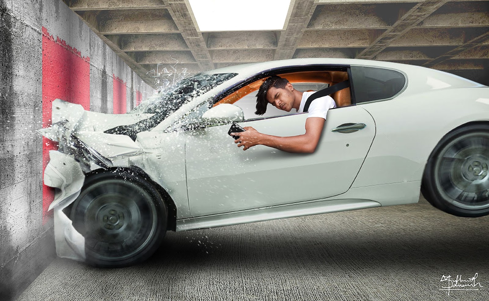 Car Crash Realistic Accident Photo Manipulation