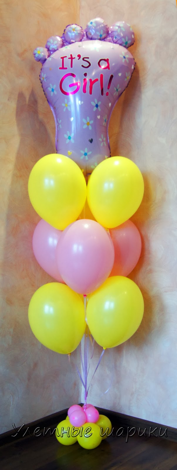 Букет  из воздушных шариков для новорожденных