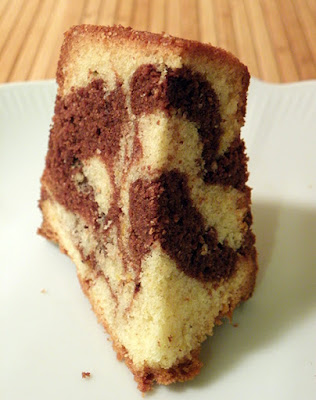 small wedge of cake on plate