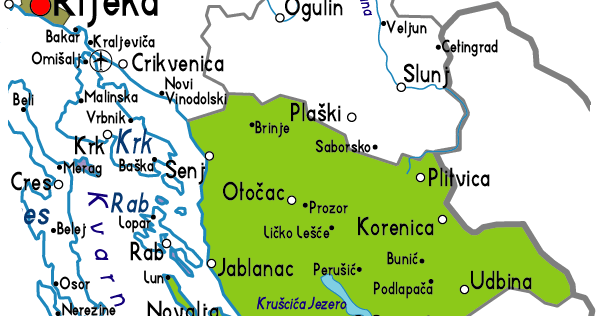 gospić karta Gospić Karta Regionalni Grad Pokrajine | Karta Hrvatska Regija  gospić karta