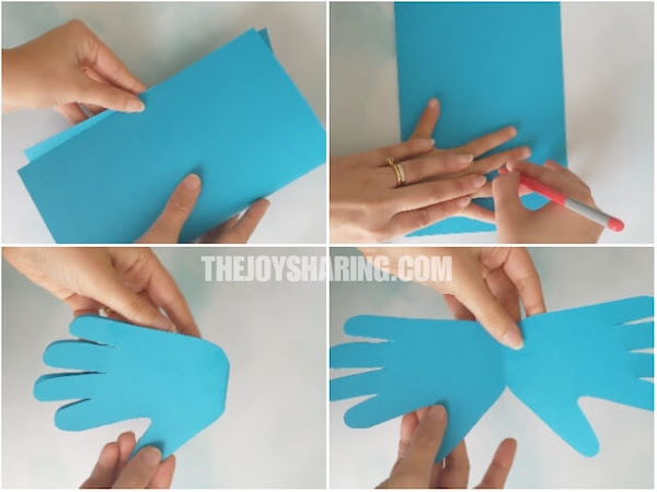 Dinosaur Craft for Kids #thejoyofsharing #fathersdaycards #fathersdayideas #dinosaur #handprint #preschoolactivities via @thejoysharing How to make dinosaur craft?