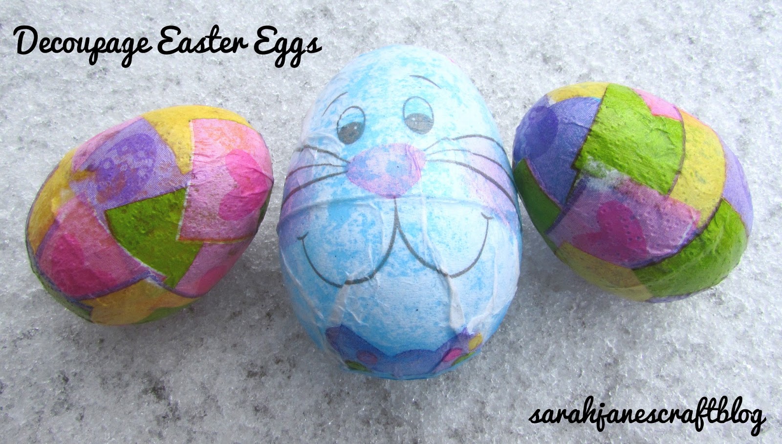 Sarah Jane's Craft Blog Decoupaged Plastic Easter Eggs