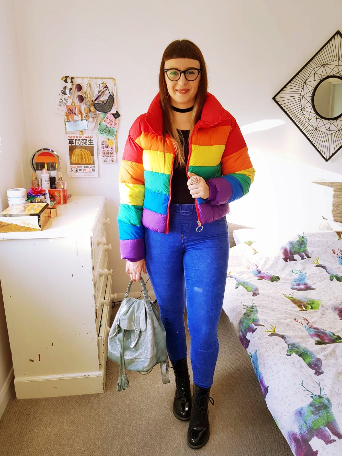 primark rainbow puffer