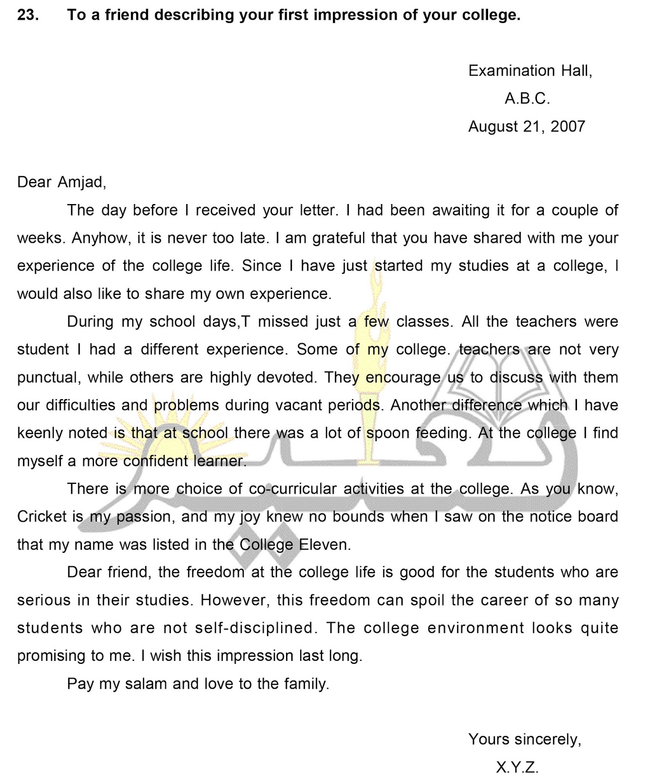 essay about first impression in college