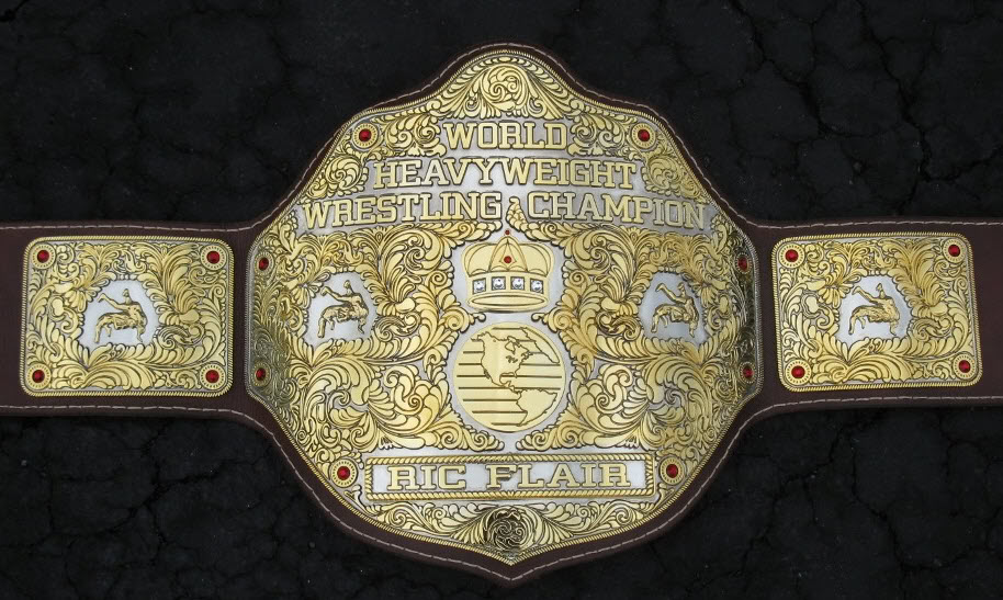 Big Gold WCW WWE World Heavyweight Championship Belt Ric Flair. 