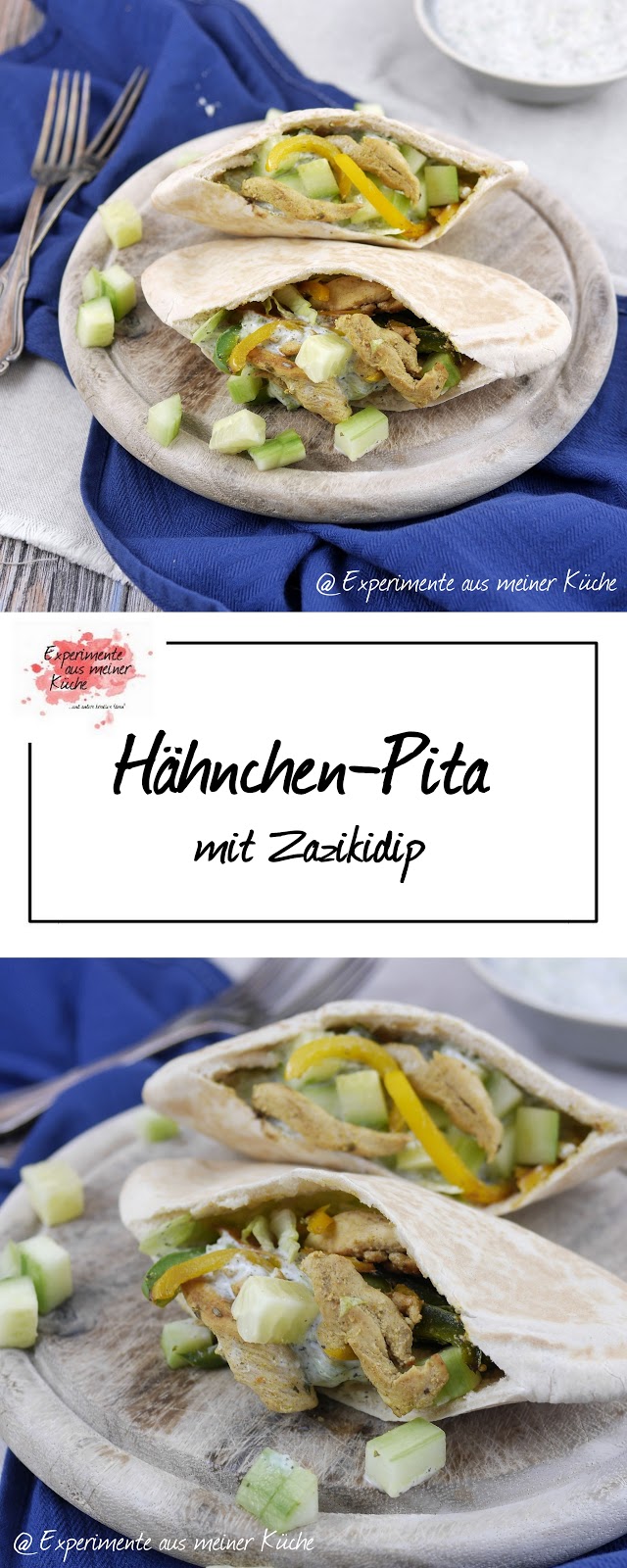 Experimente aus meiner Küche: Hähnchen-Pita mit Zazikidip