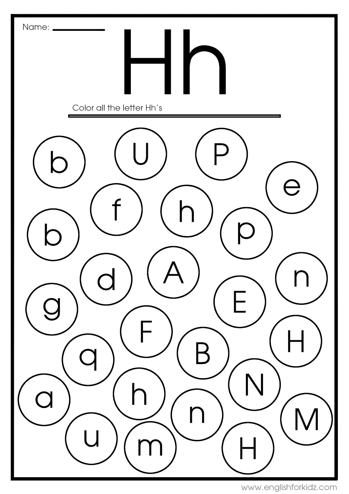 Letter H Worksheets Flash Cards Coloring Pages