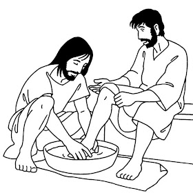 Jesús lava los pies a sus discípulos colorear Jesús lava los pies a sus discípulos colorear