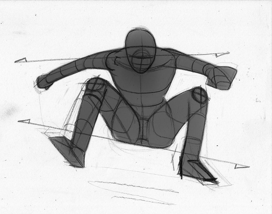 Как нарисовать ракурс снизу