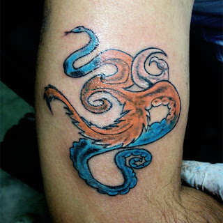 om tattoo with five elements, best om tattoo design, unique om tattoo design