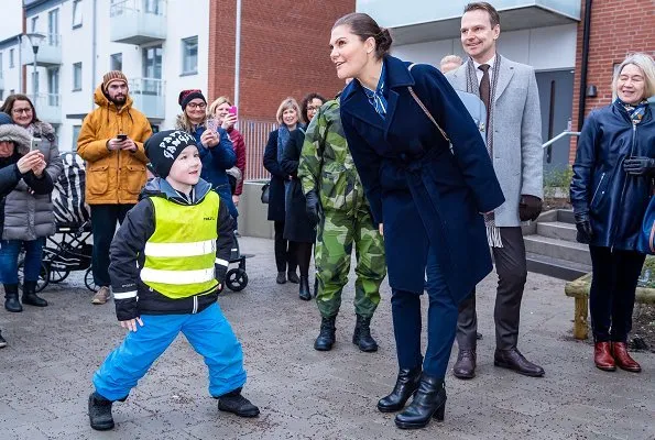 Crown Princess Victoria wore GANT Vertical Striped Bow Blouse and Dagmar jacket