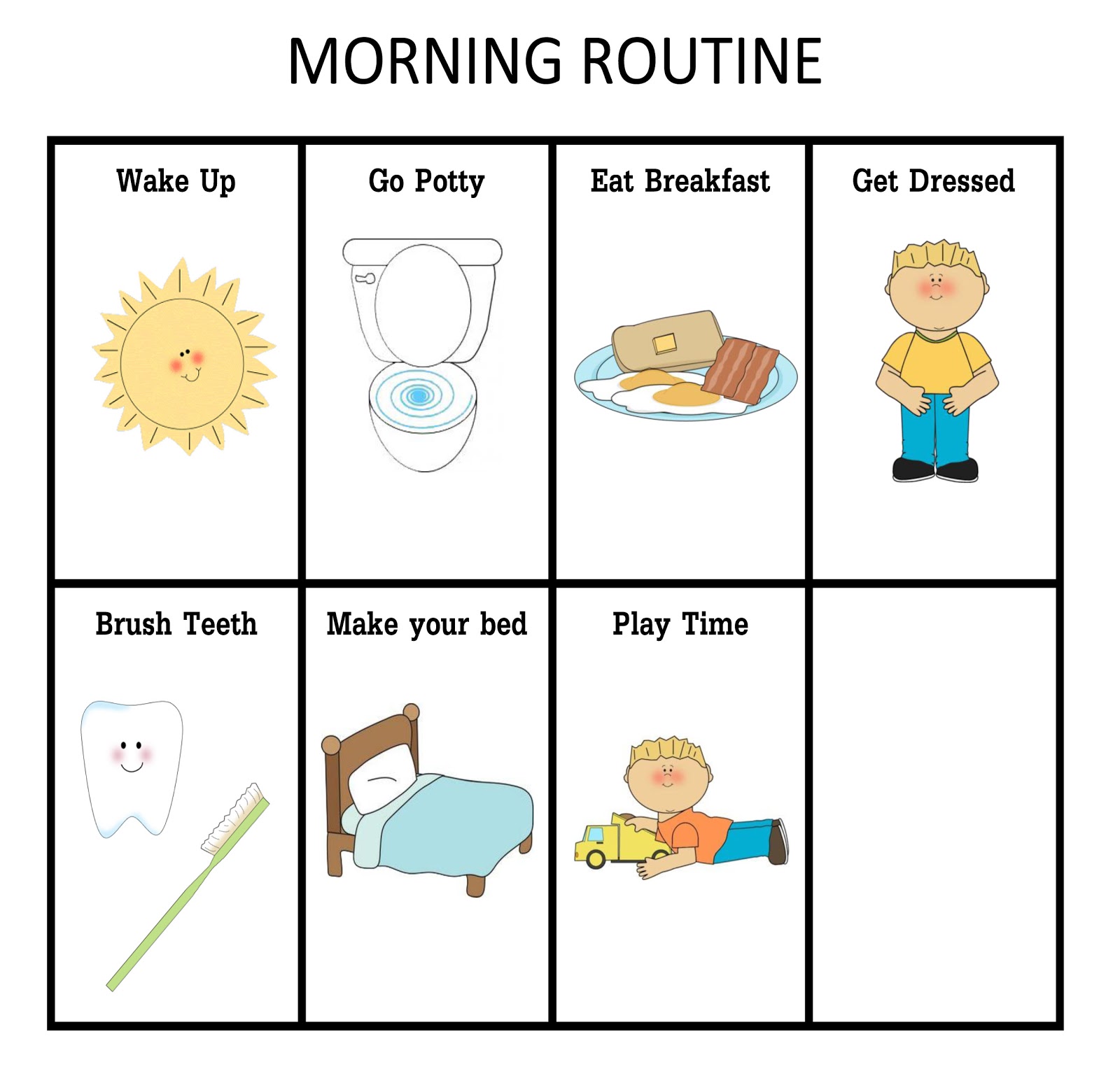 Printable Visual Daily Routine Preschool Daycare Schedule In English Printable Visual Daily Routine Preschool Daycare Schedule In English