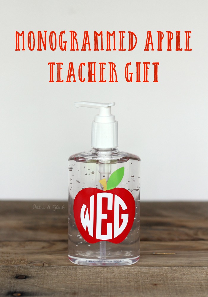 Inexpensive Monogrammed Apple Teacher Gift Idea .pitterandglink