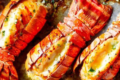  Lobster Tails With Honey Garlic Butter White Wine Sauce