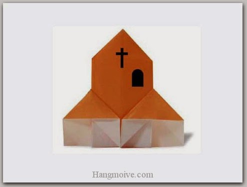 Cách gấp, xếp ngôi nhà thờ bằng giấy origami - Video hướng dẫn xếp hình Halloween - How to fold a Church