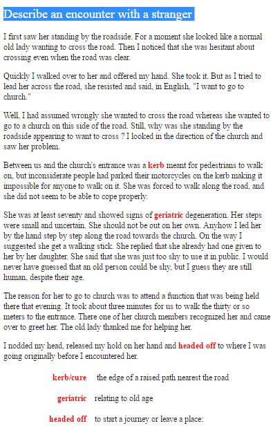 Write a narrative essay about meeting a stranger picture