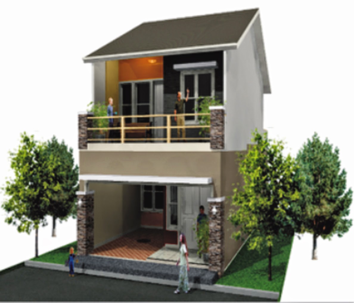 Denah Rumah 2 Lantai Ukuran 5x8 Top Rumah