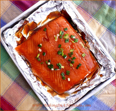 Glazed Salmon, a quick and easy flavorful dinner. Can be made in the broiler or on the grill. | www.BakingInATornado.com | #dinner #fish