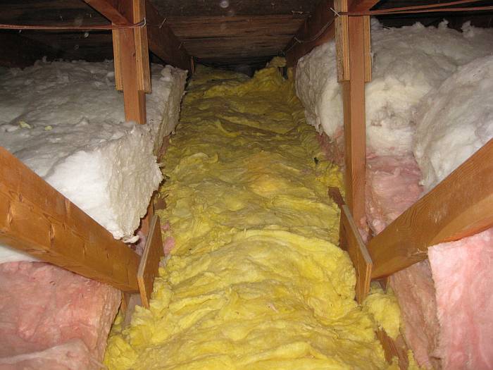 Life among the Tall Pines Speaker wires in attic