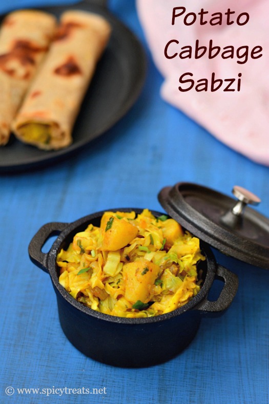 Spicy Treats Cabbage Aloo Sabzi Potato Cabbage Dry Curry Aloo