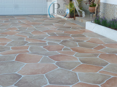 Decorative Concrete for a driveway remodel #decorativeconcrete #decorativeoverlay #concrete #driveway