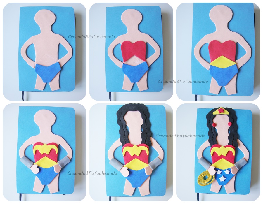 paso-a-paso-libreta-decorada-con-fofucha-wonder-woman