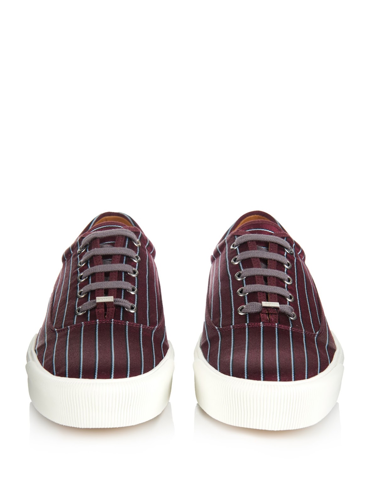 Sweet Stripes: Lanvin Striped Woven Silk Low-Top Trainers | SHOEOGRAPHY