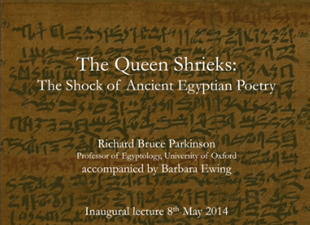 .: Giving a voice to ancient Egyptian poetry. video --- Dar voz a ...