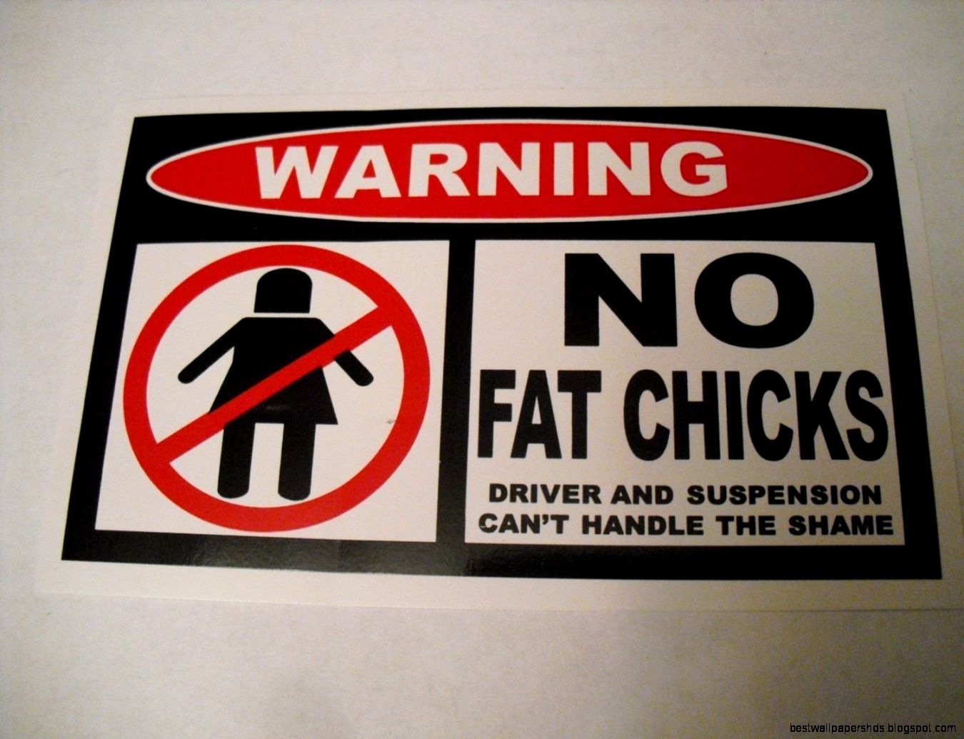 no fat chicks car will scrape Decal funny Sticker